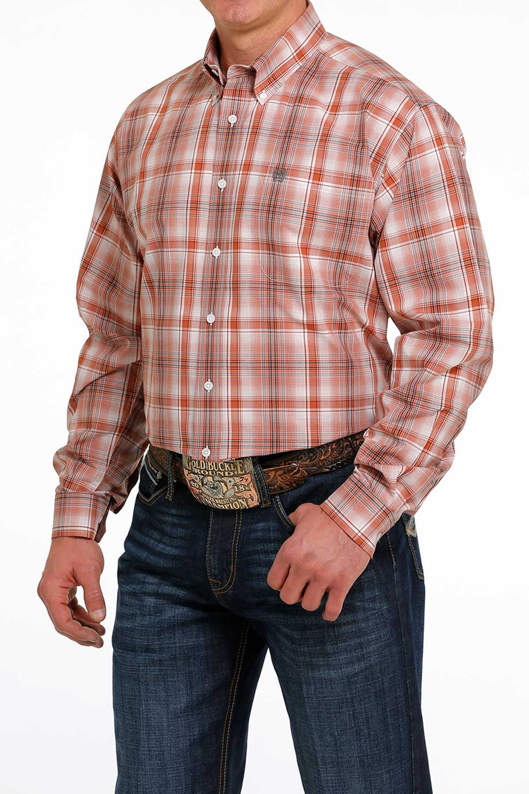 Chemise western boutonnée à carreaux Cinch pour hommes - MTW1105504