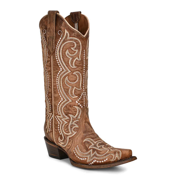 Women's Circle G Brown Embroidery Western Boots - L5893
